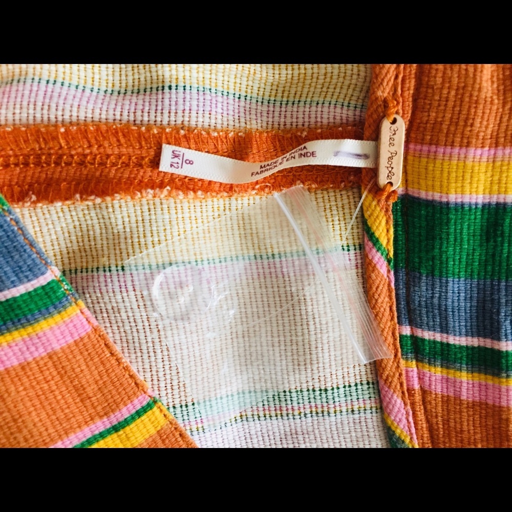 Free People La Paz Striped Slim Flare Pants Boho Festival - Picture 10 of 10